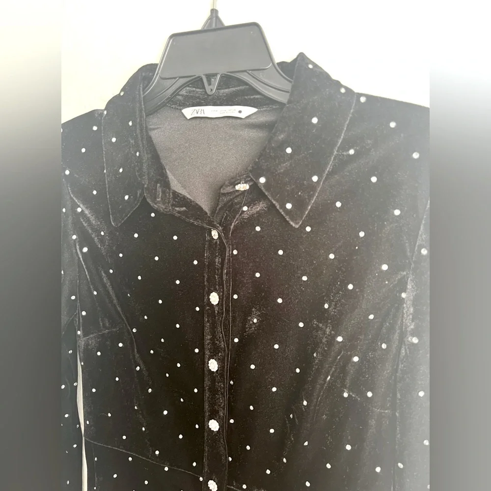 Zara Verona Mini Velvet Dress Size Medium - Picture 4 of 14